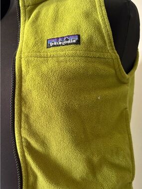 Kids Patagonia Bright Lime Green Fleece Vest